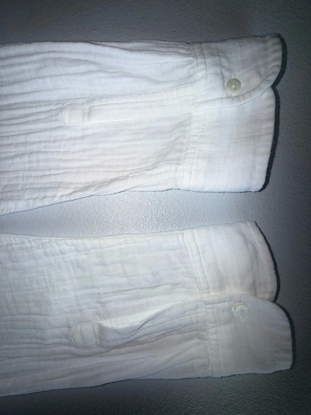 Cotton Gauze Button Down Shirt XL White Long Sleeve Lightweight - Picture 8 of 15